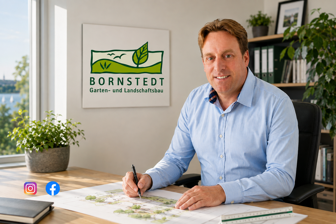 Skizzen und Planungsunterlagen für eine Gartengestaltung